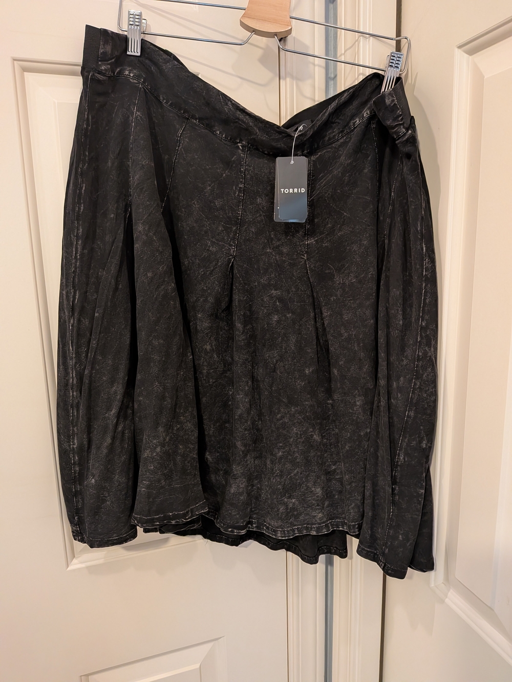 torrid Black Washed Challis Skater Skirt